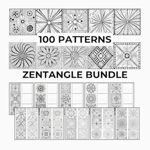 Zentangle Patterns for Beginners: Doodle Art Workbook & Calligraphy Tracing, Zendoodle, Mandala Art