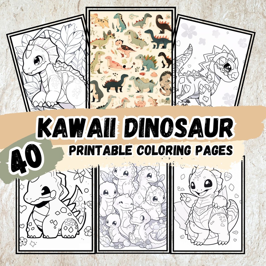 Kawaii Dinosaur Printable Coloring Pages 40 Cute Dino Designs