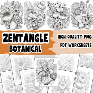 Samouczki botanicznego zentangle – arkusze PDF i pliki PNG/JPG (do pobrania w wersji cyfrowej)
