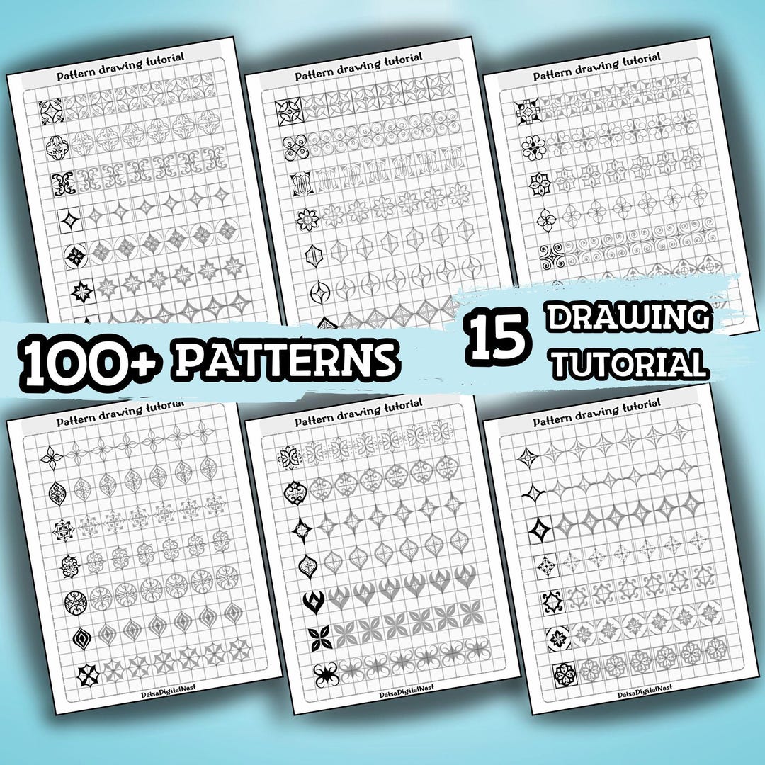 Simple How To Draw Template.pdf 100+ Drawing & Calligraphy Templates | Art Practice Worksheets (PDF) - Etsy