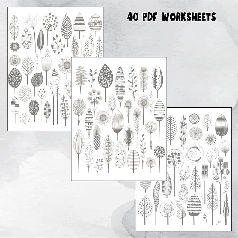 Botanical Zentangle Tutorial: 1000+ Designs, PDF Worksheets (digital ...