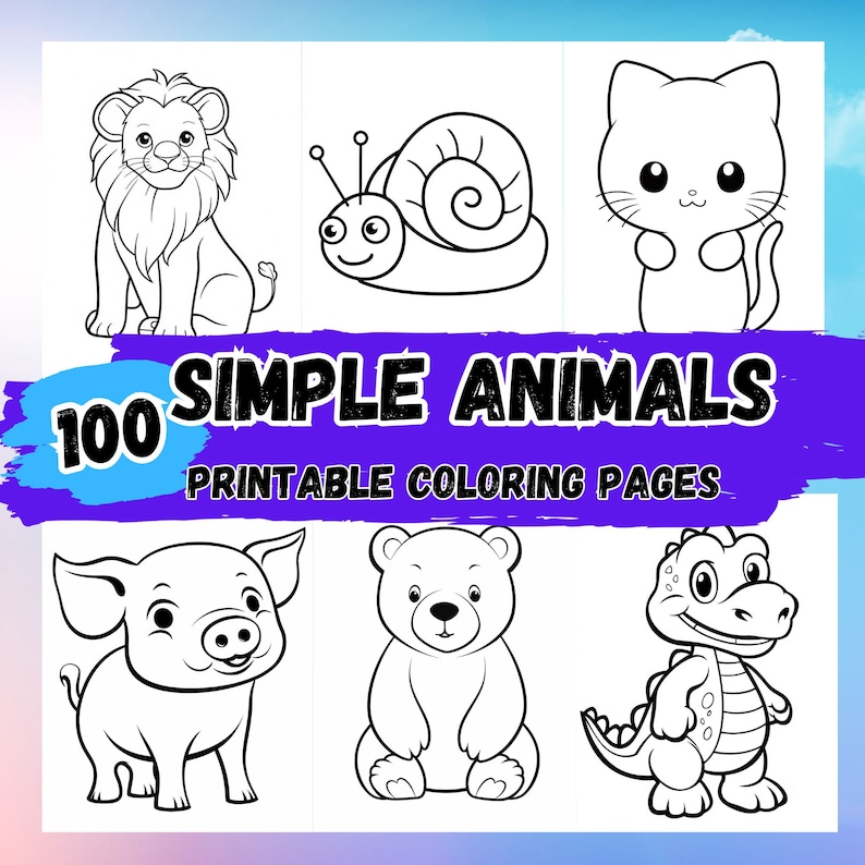 10 Easy Animal Coloring Pages for Relaxing Fun