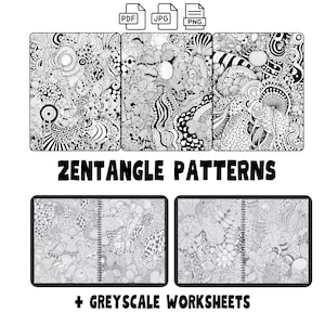 Tangle, Doodle Background, Captivating Zentangle Designs Collection, Zentangle Pattern, Anti Stress, Procreate Template, Hand Drawn Border