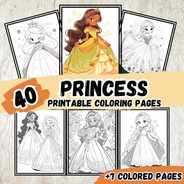 Adorable Princess Coloring Pages for Kids, Unleash their Creativity with our Cute Designs, Sweet and Playful Princess Designs for Coloring