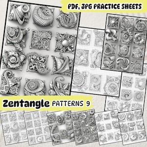 400+ zentanglepatronen, zentangle-oefenbladen, doodle printkunst, doodle art steegje, leuke dingen om te tekenen, oefenwerkboek kalligrafie