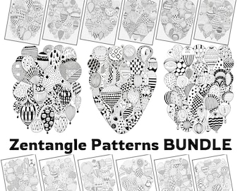 1000+ Zentangle Patterns | Practice Sheets, Relaxing Doodles (Digital Download)