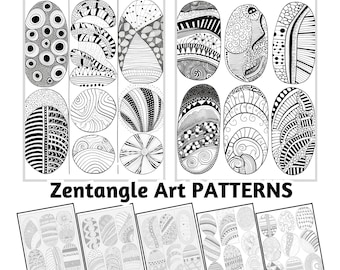 Zendoodle pour débutants – Modèles Zentangle simples | Feuilles de travail de dessin créatif en pleine conscience à téléchargement numérique