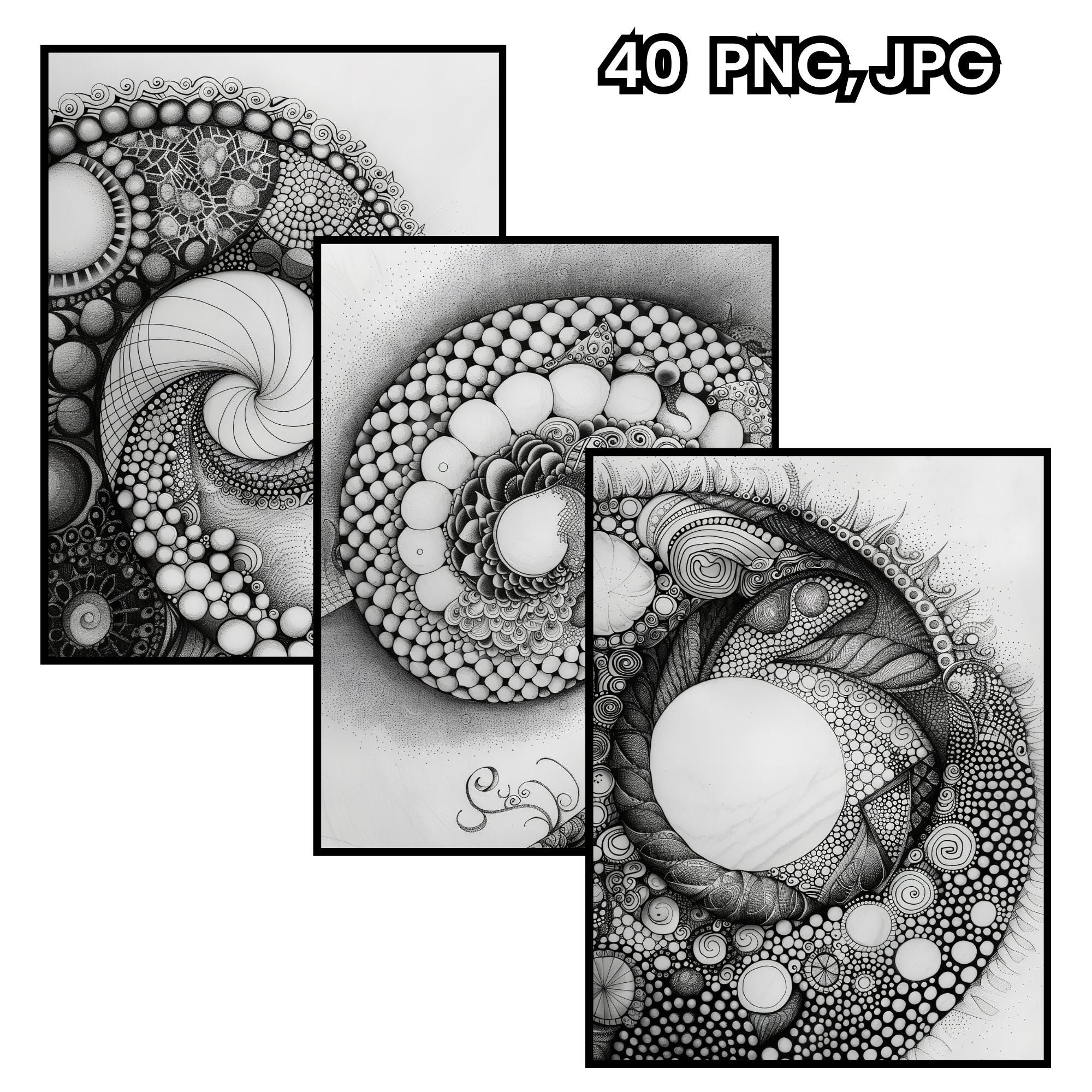 Zentangle Drawing Templates – Zendoodle Art – Practice Sheets | Digital ...