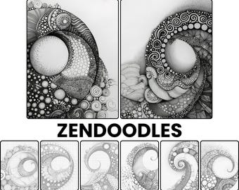 Zentangle Drawing Templates – Zendoodle Art – Practice Sheets | Digital Download for Creative Relaxation