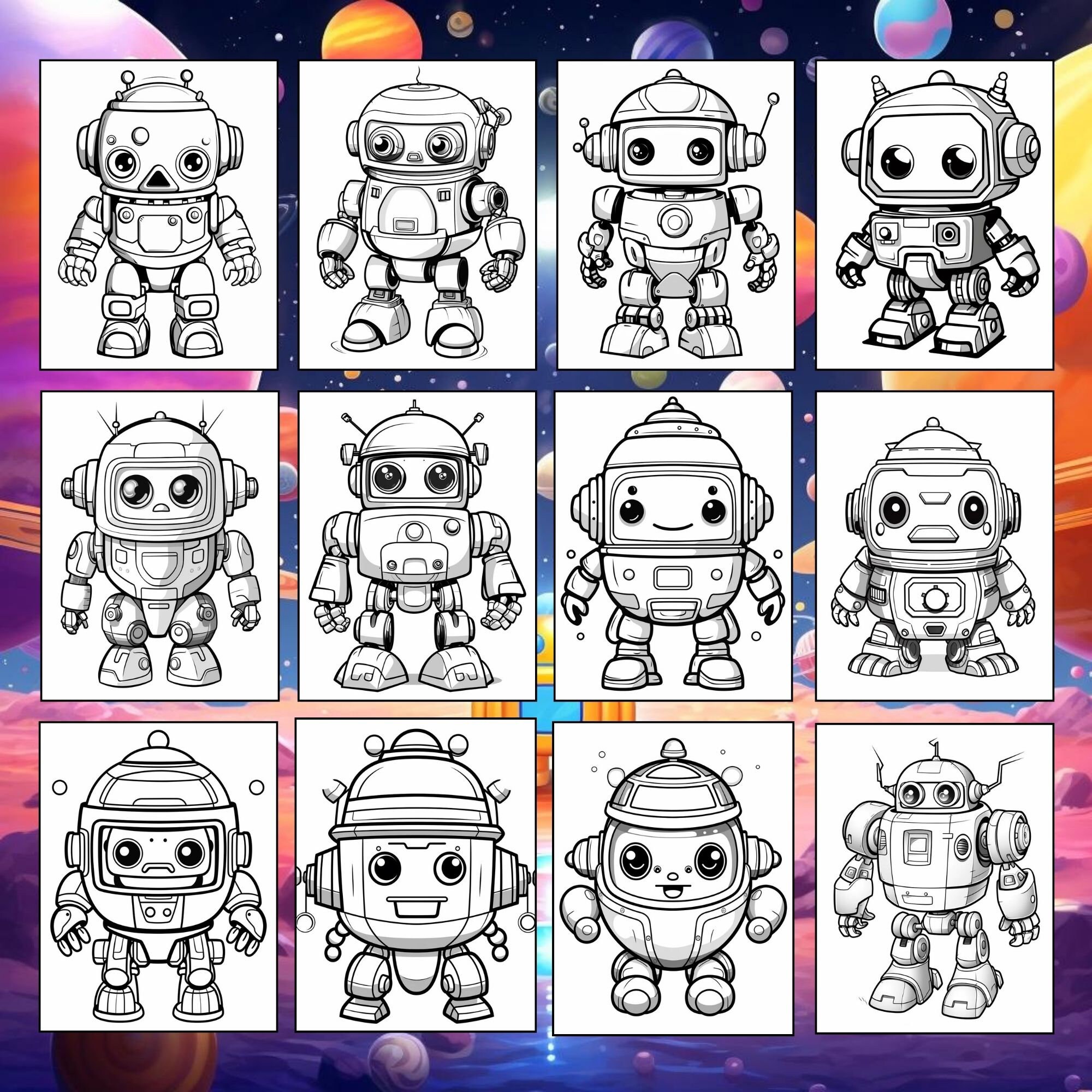 Cute Robot Coloring Pages for Kids, Engage Your Child's Imagination ...