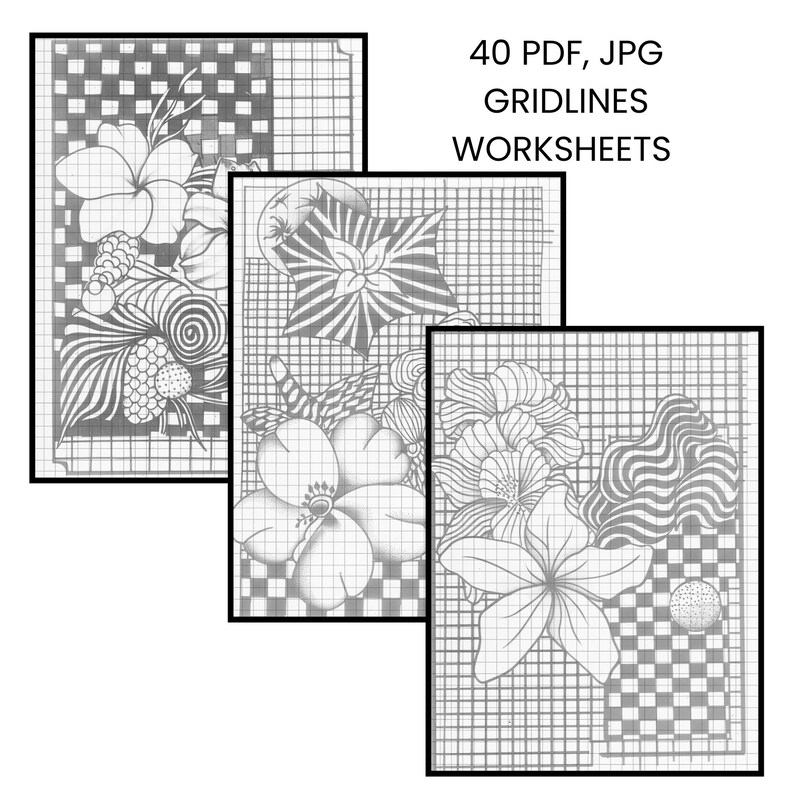 Floral Zendoodle Art Bundle – Zentangle Practice Pages for Adults ...
