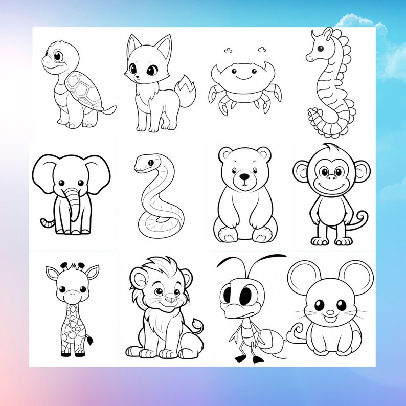 10 Easy Animal Coloring Pages for Relaxing Fun