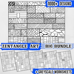Ultimate Zentangle Bundle: 1000 Intricate Designs for Creative Relaxation, Zentangle Art Patterns & Templates, Linework, Digital Drawing