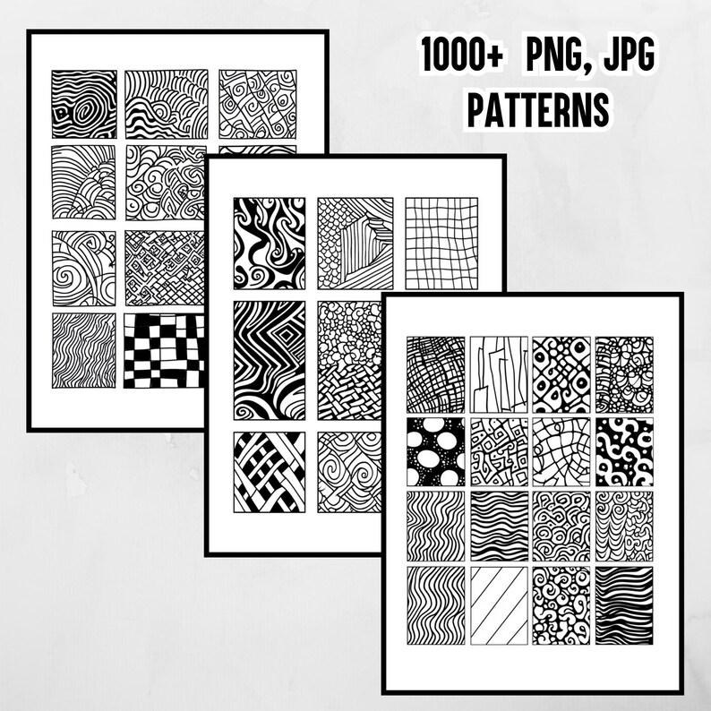 1000+ Zentangle Pattern Sheets: Line Art Workbook (digital Download) - Etsy