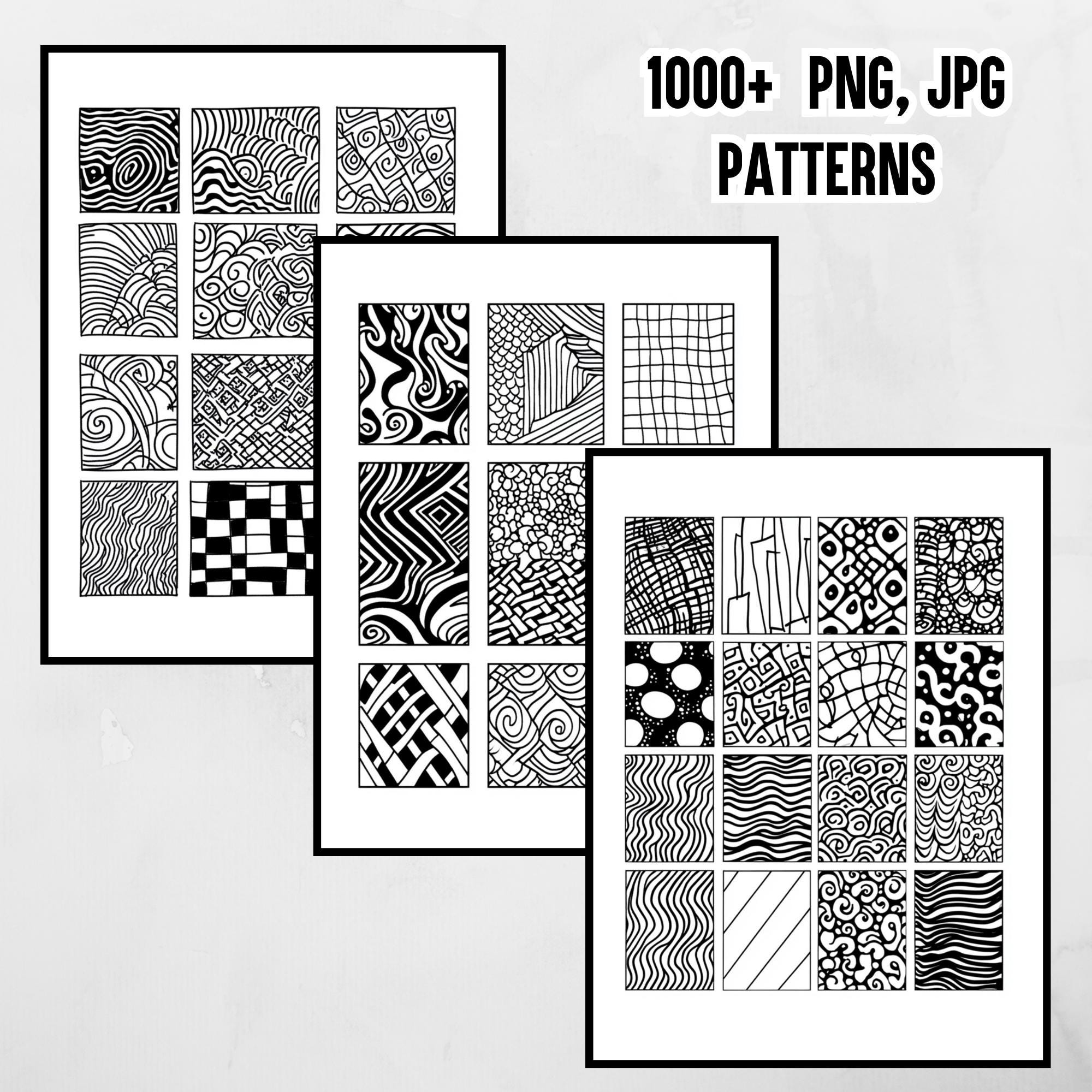 1000+ Zentangle Pattern Sheets: Line Art Workbook (digital Download) - Etsy