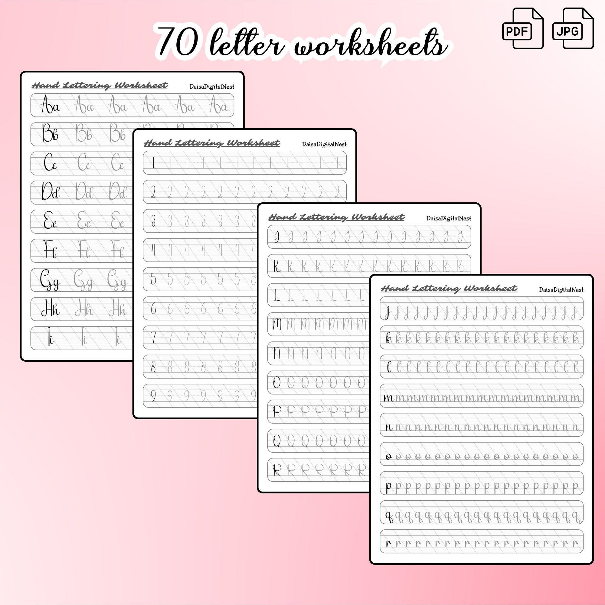Cursive Handwriting Worksheets - ABC Practice & Calligraphy (digital ...
