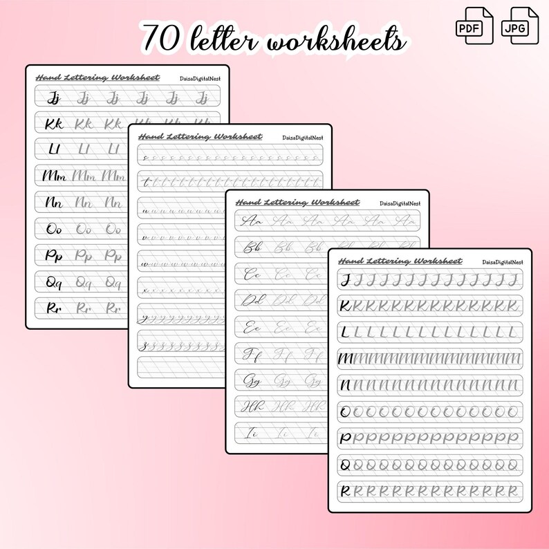 Cursive Handwriting Worksheets - ABC Practice & Calligraphy (digital ...