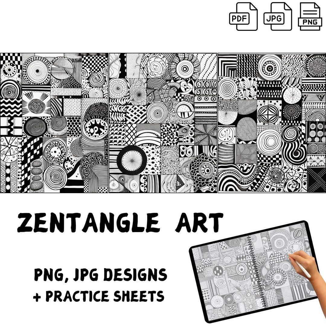 Zentangle Art, Zentangle Practice Sheets, Zendoodle Patterns, Zentangle ...