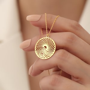 Ocean Wave Necklace, Silver Water Element Charm Necklace, Water Necklace, Silver Wave Element Necklace, Medallion Wave Necklace
