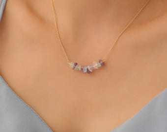 Sterling Silver Fluorite Pendant Necklace, Gift for Her