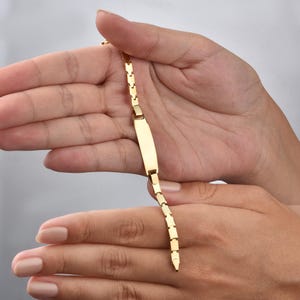 Personalized Baby ID Bracelet: 14k Gold Custom Name Engraved