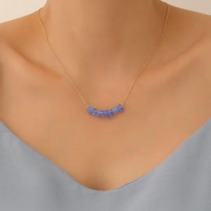 Gold Aquamarine Necklace: Sterling Silver Boho Jewelry