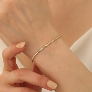 Handmade 925 Sterling Silver Bracelet: Gold Plated Zircone Stone