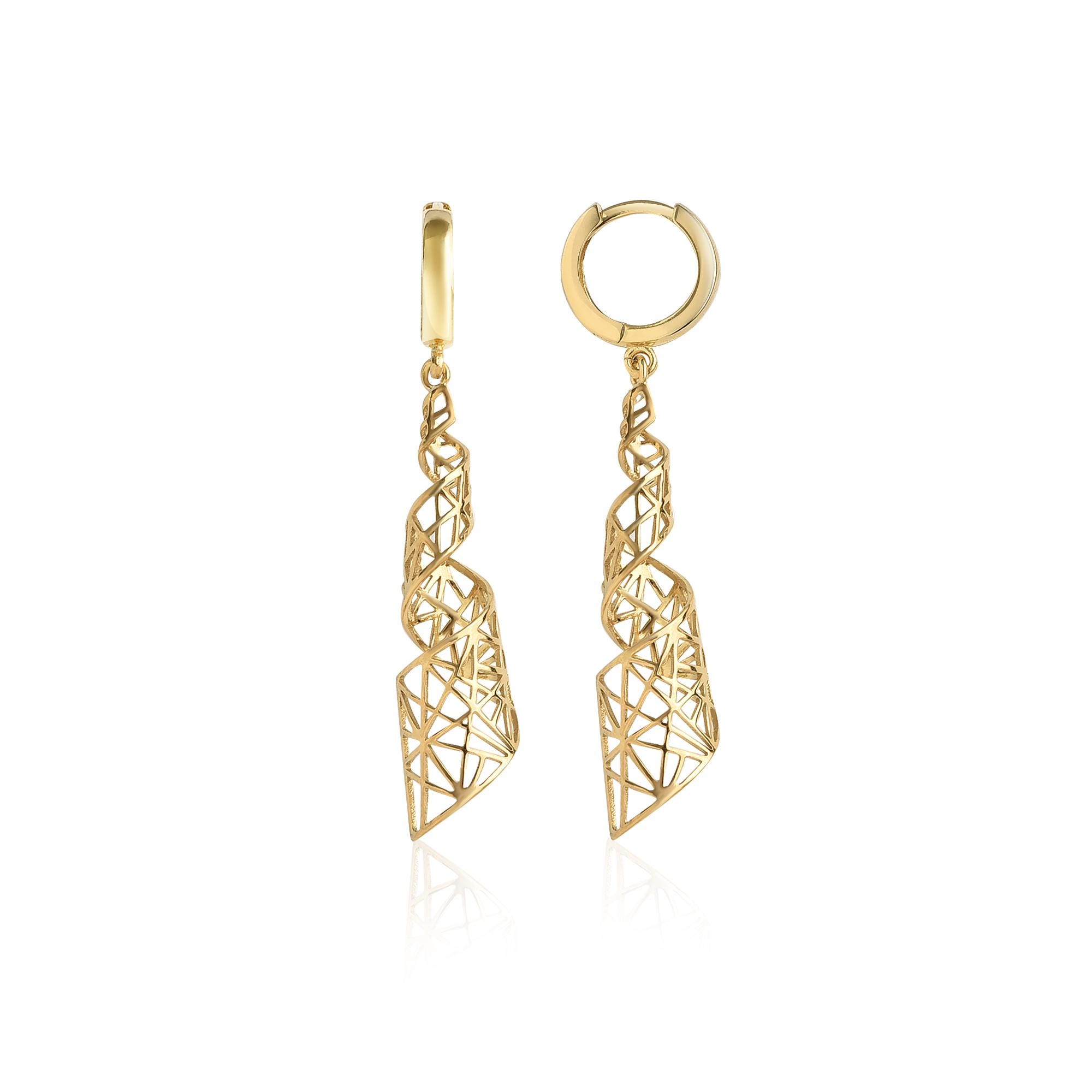 TOFBS Set Di 3 Paia Orecchini Pendenti A Spirale Geometrica - Gioielli In Lega Per Donne, Ideali Per Regalo Di Natale E Festività - 4