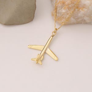 Sterling Silver Airplane Necklace: Dainty Travel Pendant