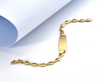 Pulsera de identificación infantil de oro de 14 quilates, pulsera de identificación personalizada para bebé, regalo para baby shower, pulsera de oro con el nombre del bebé, regalo de bautismo, regalo para recién nacido