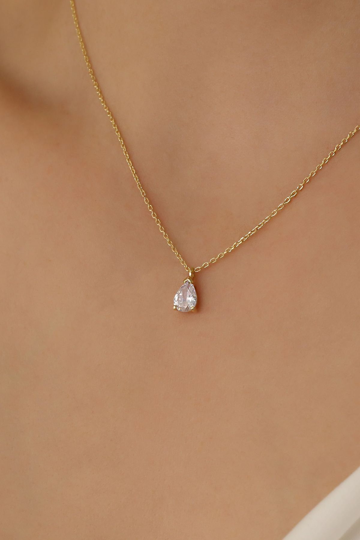 925 Sterling Silver Drop Necklace: Zircone Teardrop Pendant - Etsy