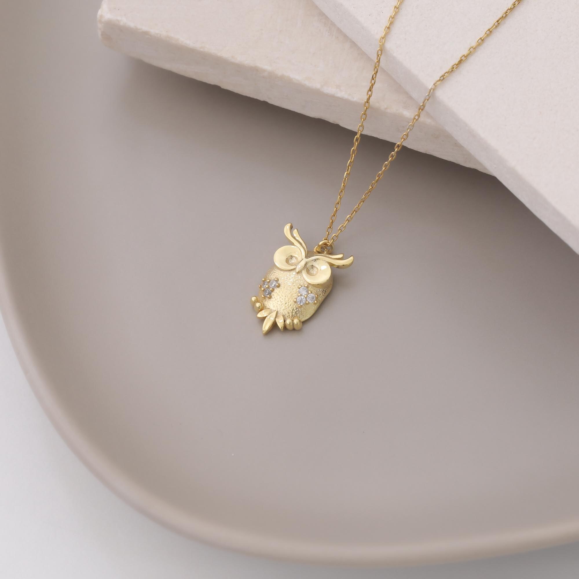 Tiny Gold owl necklace, tiny owl necklace Gold, simple necklace, dainty, sold cute, animal necklace, necklace for women, birthday gift.