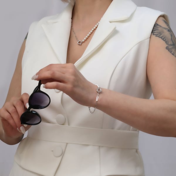 Stylish Pearl Necklace by NOX, Perfect Gift For Her, 925 Sterling Silver, Elegant Packaging, 2024 Fashion Trends