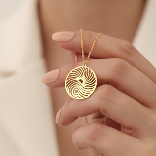 AXELUNA Collana Onda Argento 925 Con Ciondolo A Forma D'Onda E Pietra Marina - Gioiello Ispirato Al Mare - Regalo Per Donne E Uomini