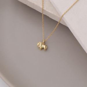 Lion Necklace, Dainty Animal Necklace, Delicate Necklace with Tiny Lion Charm, Gold Filled Necklace, Symbolic Necklace