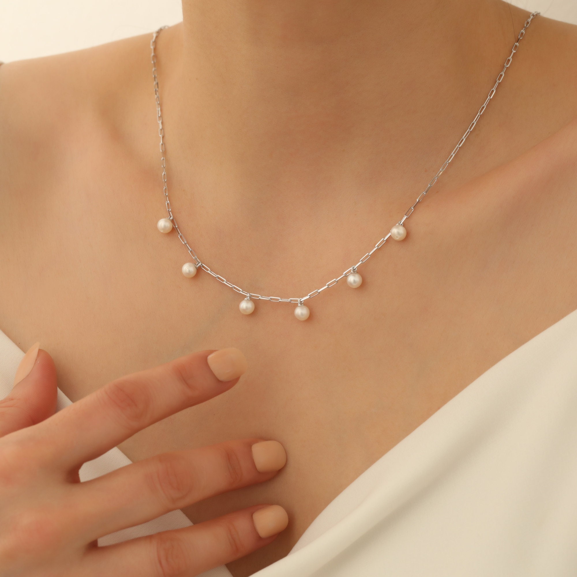★MIDNIGHT MOMENT.★ soak pearl necklace gold Stylish Pearl Necklace by NOX, Perfect Gift for Her, 925