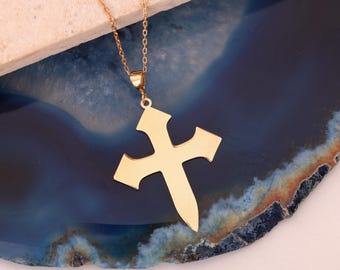 14k Gold Filled Cross Necklace: Sterling Silver Christian Jewelry