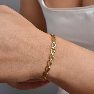 14k Gold Chunky Link Bracelet: Modern Geometric Statement Jewelry