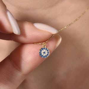 14k Gold Evil Eye Necklace: Protective Talisman Jewelry