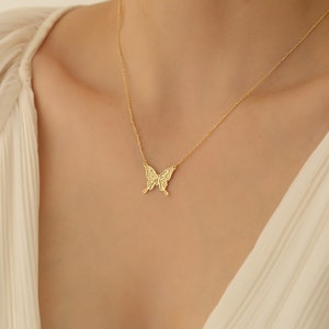 Dainty Butterfly Necklace: 925 Sterling Silver, Handmade Jewelry