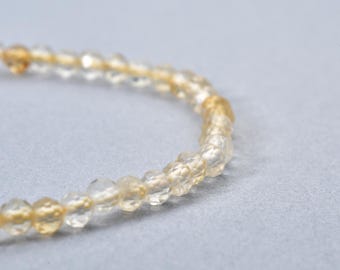 Dainty Citrine Choker Necklace: Gold Plated Sterling Silver, November Birthstone