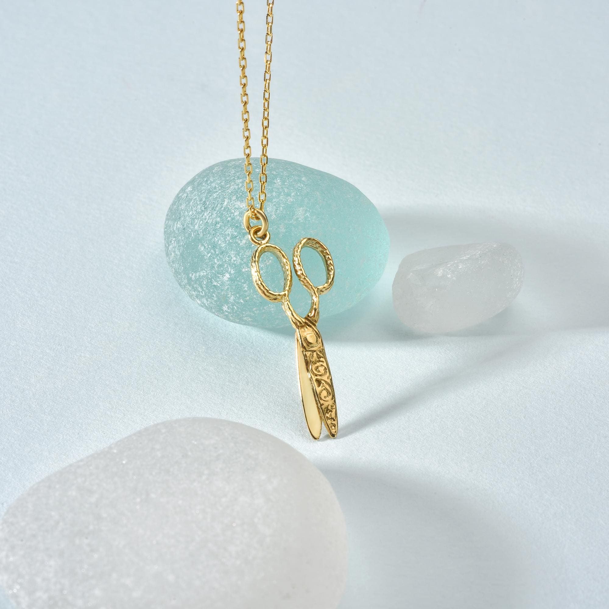 14k Gold Tiny Scissors Necklace: Hairstylist Gift