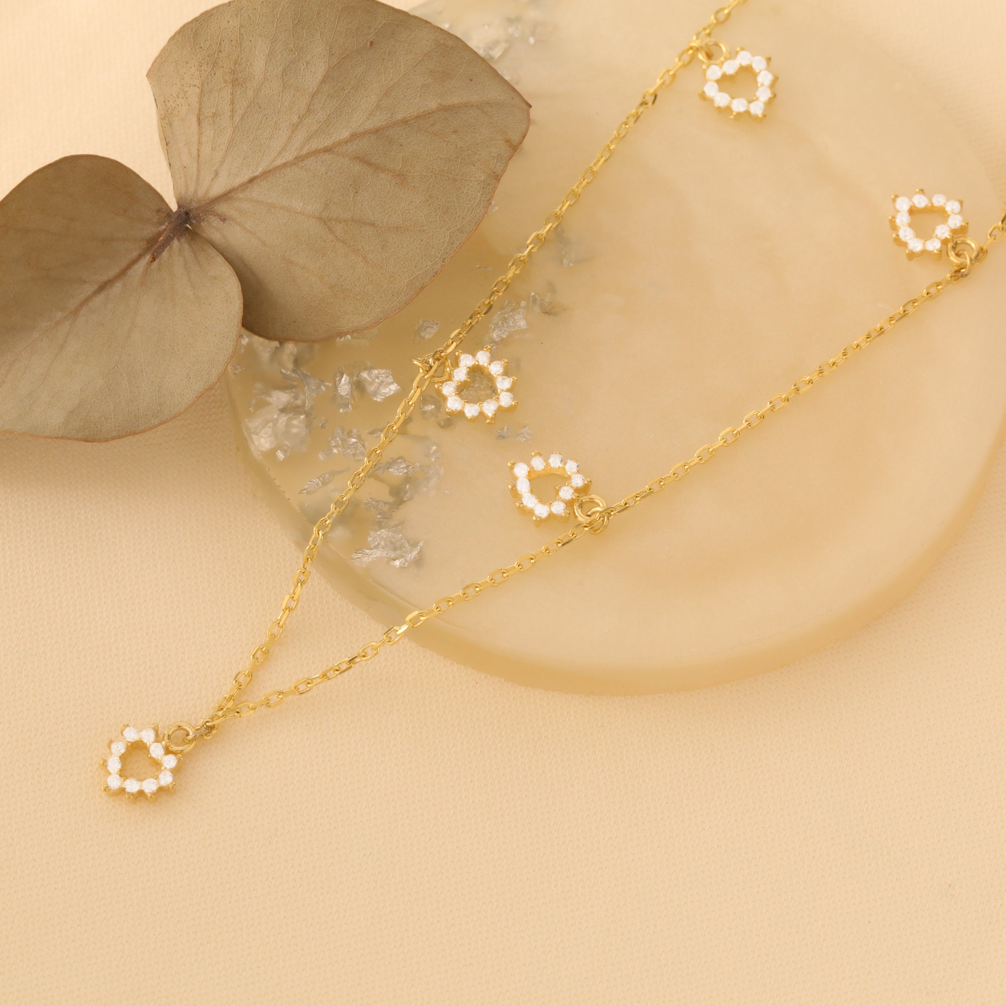 Uloveido Color oro Sumilated Diamante Fede di fidanzamento bianco cristallo Eternity Fedi nuziali per donne signora, Small, Cristallo, Zirconia cubica