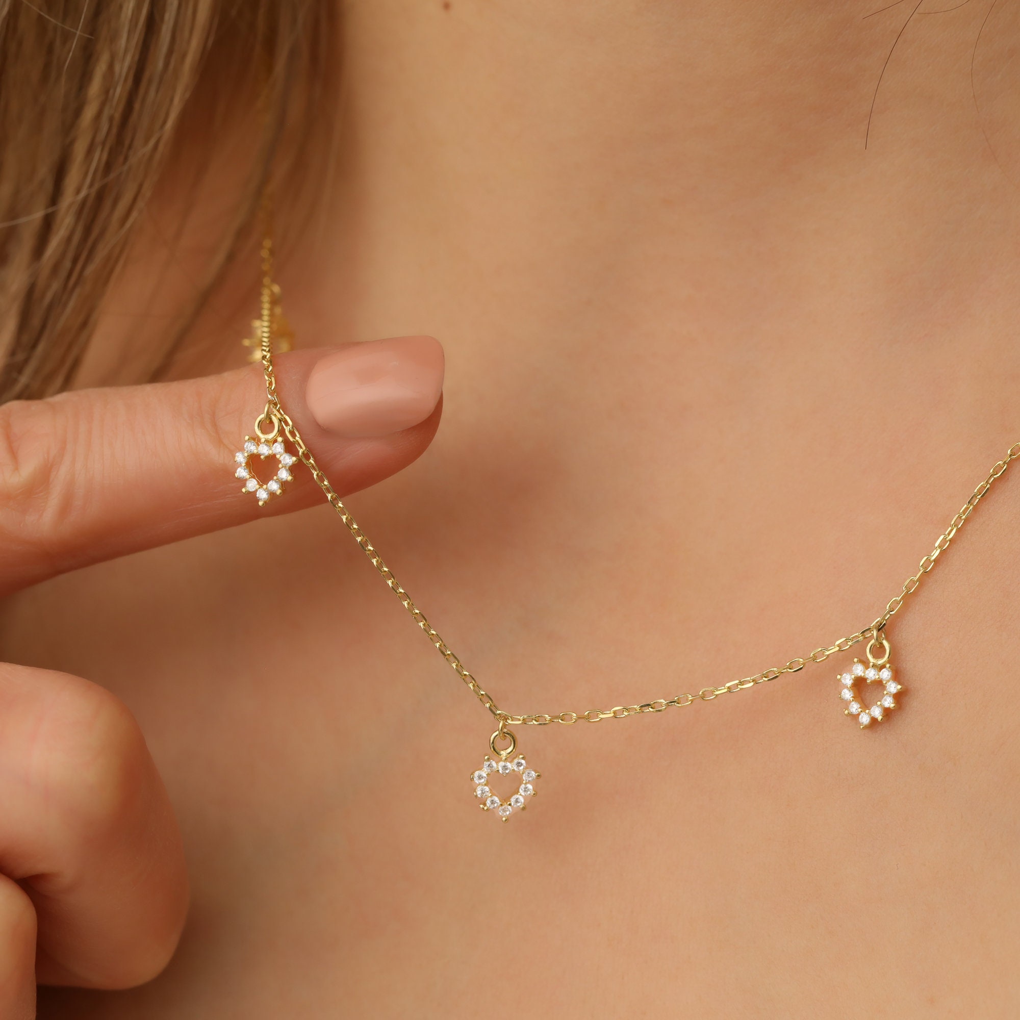 TINGN Collana Con Ciondolo Cuore E Iniziale A-Z Oro 14k – Gioiello Personalizzato Per Donne E Ragazze