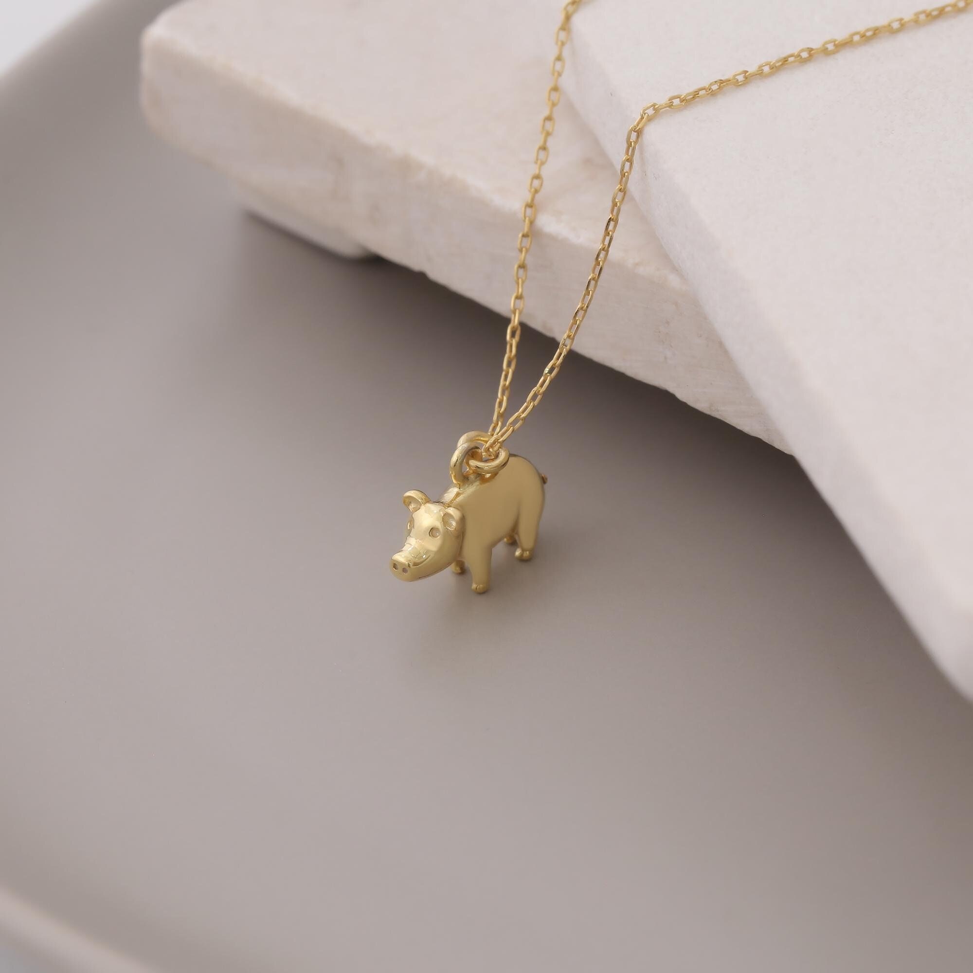 ゴールド 豚モチーフ チャーム 2個セット 金99%の豚の根付 24k