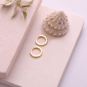 Tiny Gold Hoop Earrings: 925 Sterling Silver Cartilage Hoops