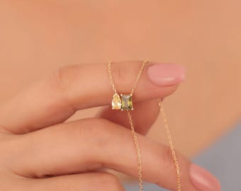 You and Me Birthstone Necklace, Personalized Two Birthstone Necklace, Couple Birthstone Necklace Minimal Necklace Custom Birthstone Jewelry