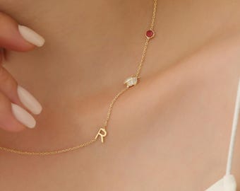 Personalized Ladybug Necklace, Birthstone Animal Necklace, Tiny Jewelry, Perfect Gift, Handmade Jewelry, Birthday Gift For Her, Gift For Mom