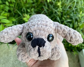 Peluche de cachorro con bolsa de frijoles hecho a mano: perro de peluche con peso