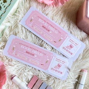 Trope Romance Ticket Bookmark | book club admission bookmark | ticket bookmark | book trope bookmark | Book Girlie Bookmark